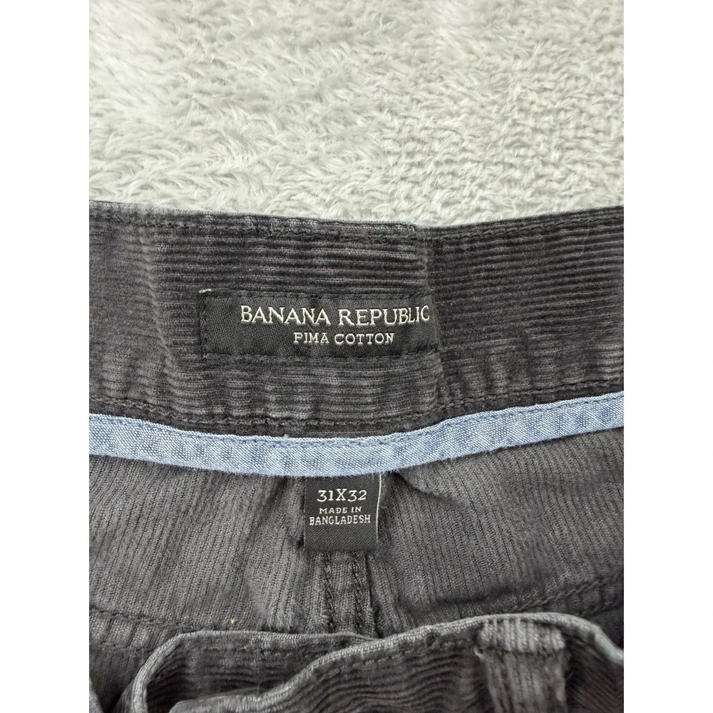 Banana Republic Men's Black Corduroy Straight Casual Pants Size 31 Pima Cotton